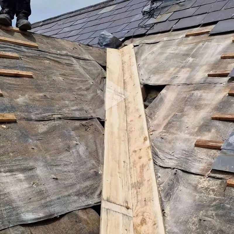 New timber base being installed for replacement roof valley in Cork