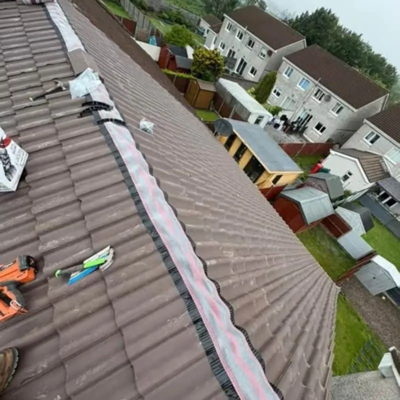 Roof tile installation on a property in Midleton, Cork